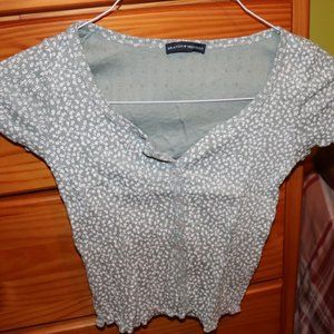 Brandy Melville green zelly ruffle top